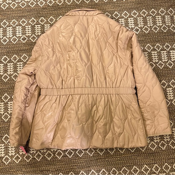 NWT Kate Spade L Relaxed Belted Quilted Anorak Coat Khaki - Picture 2 of 9